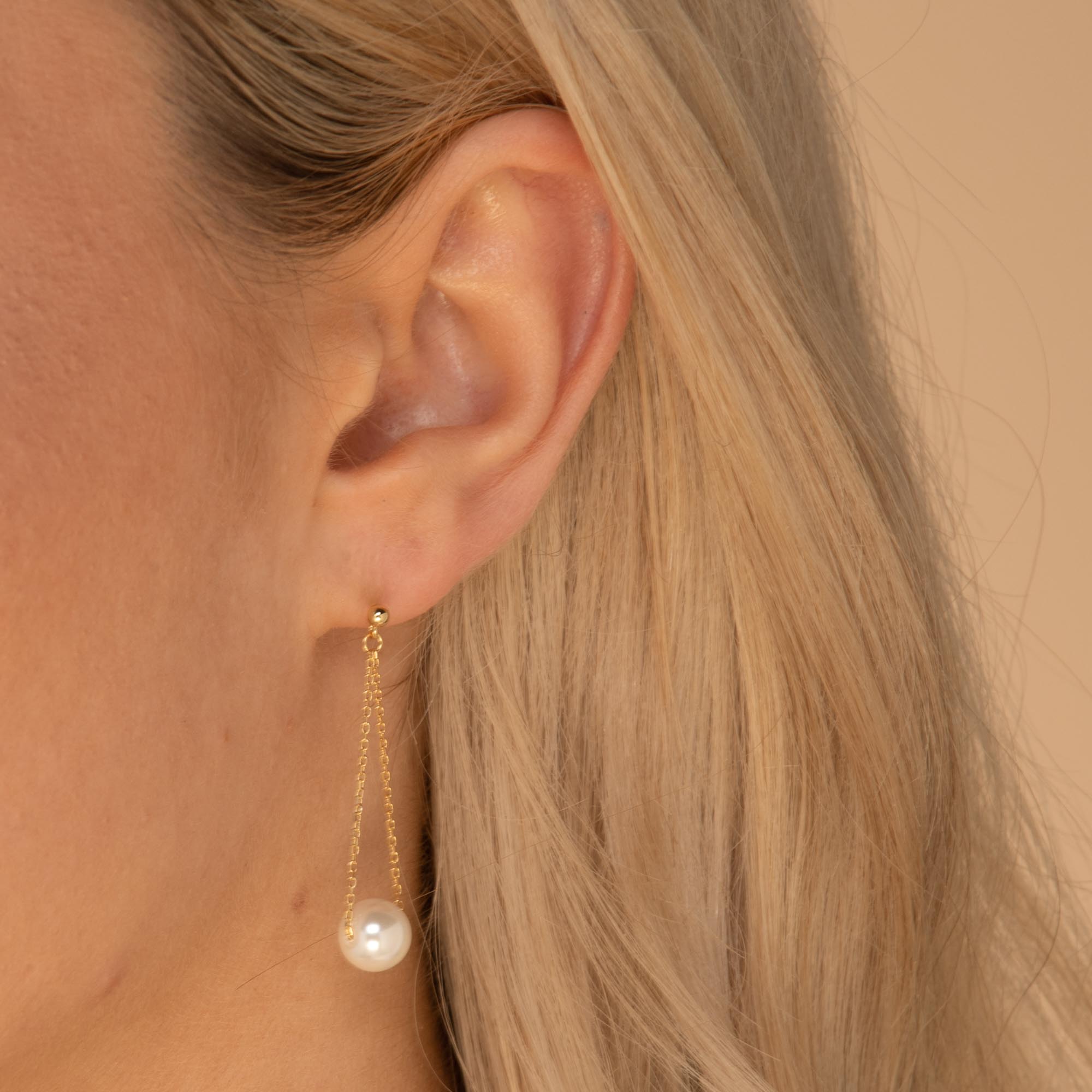 Odyssey Pearl Drop Earrings Gold