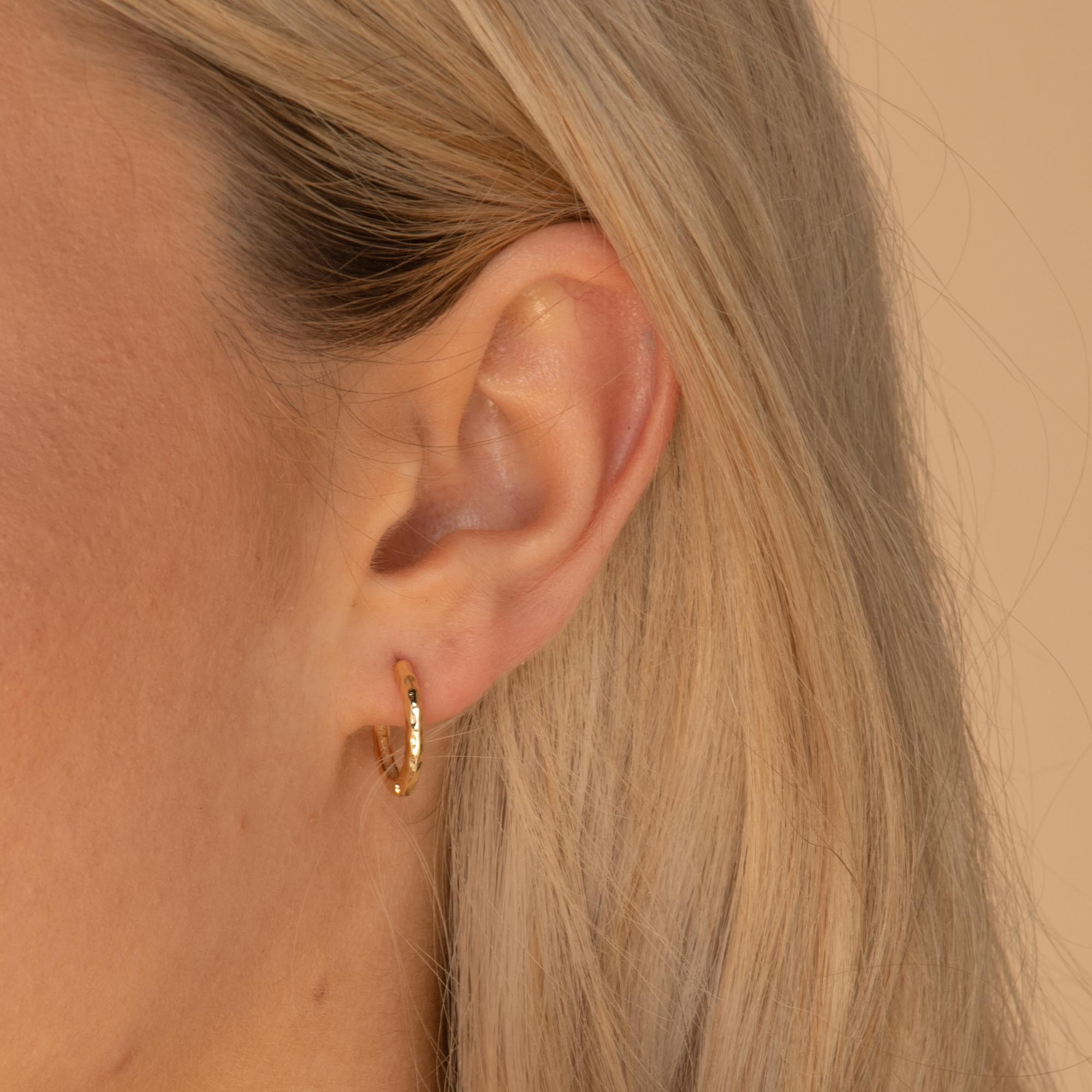 Molten Huggie Hoop Earrings Gold