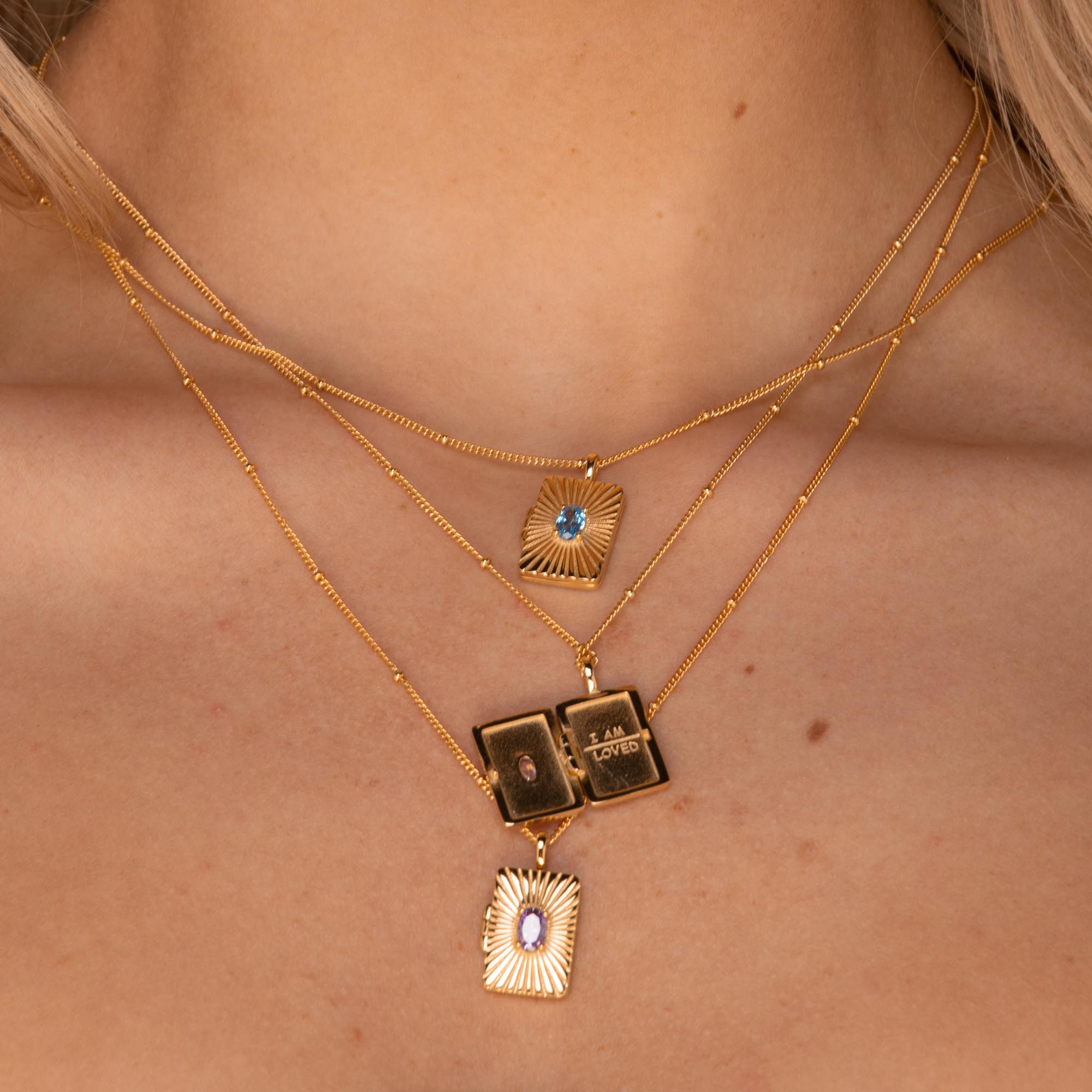 I am Loved Locket Necklace Gold