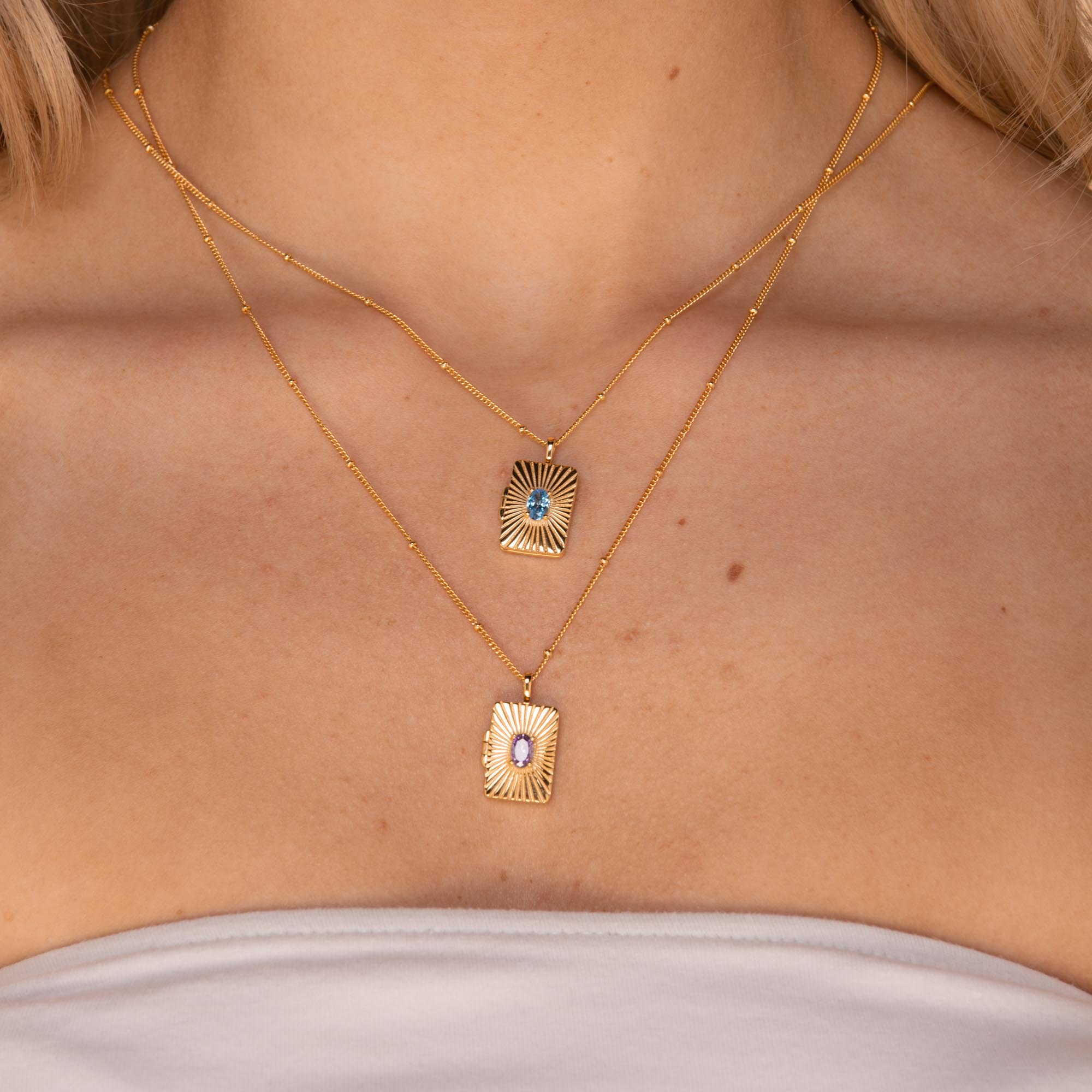 I am Worthy Locket Necklace Rose Gold