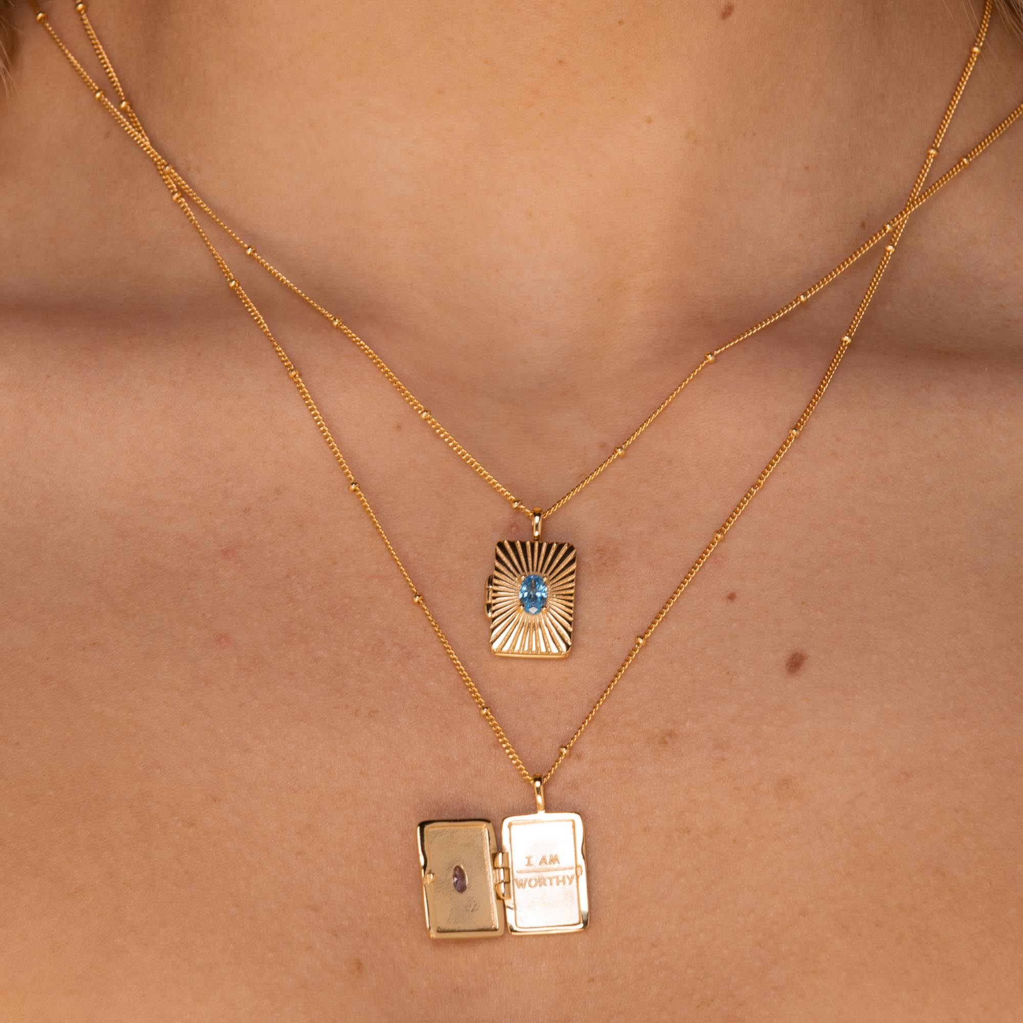 I am Enough Locket Necklace Gold