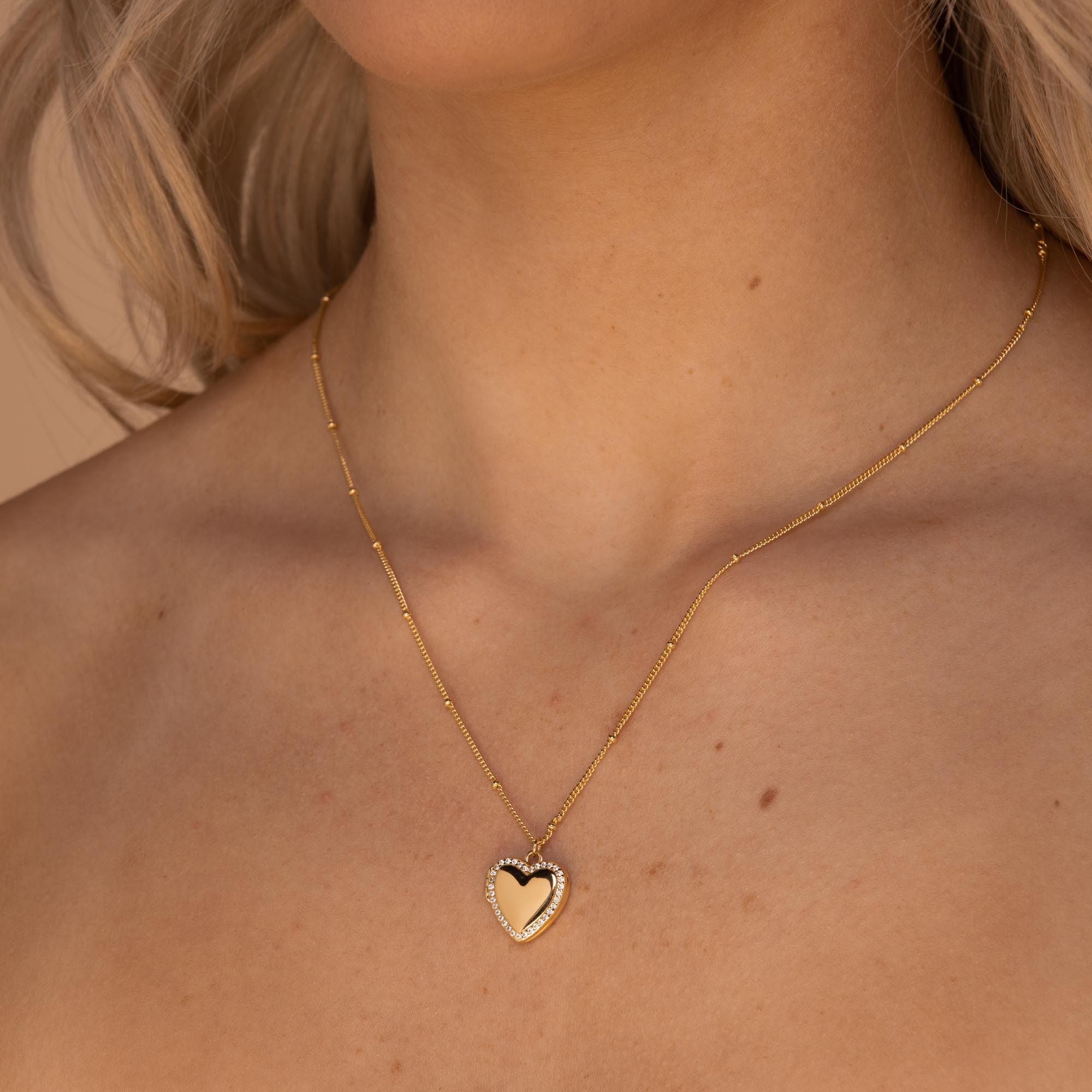 Love Heart Locket Necklace Silver