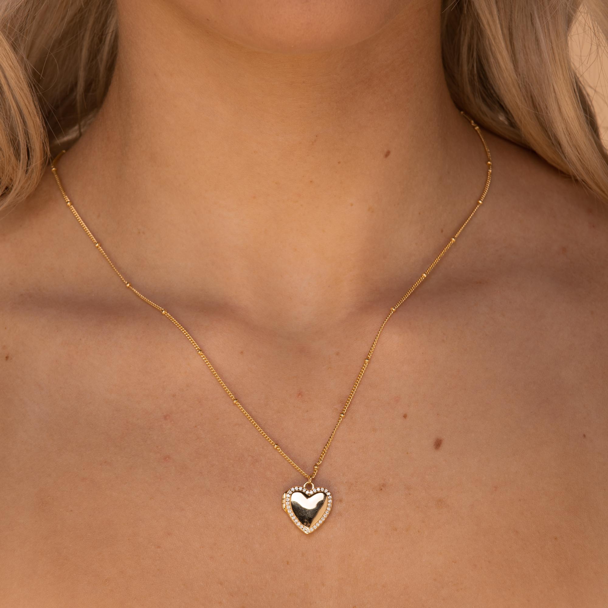 Love Heart Locket Necklace Silver