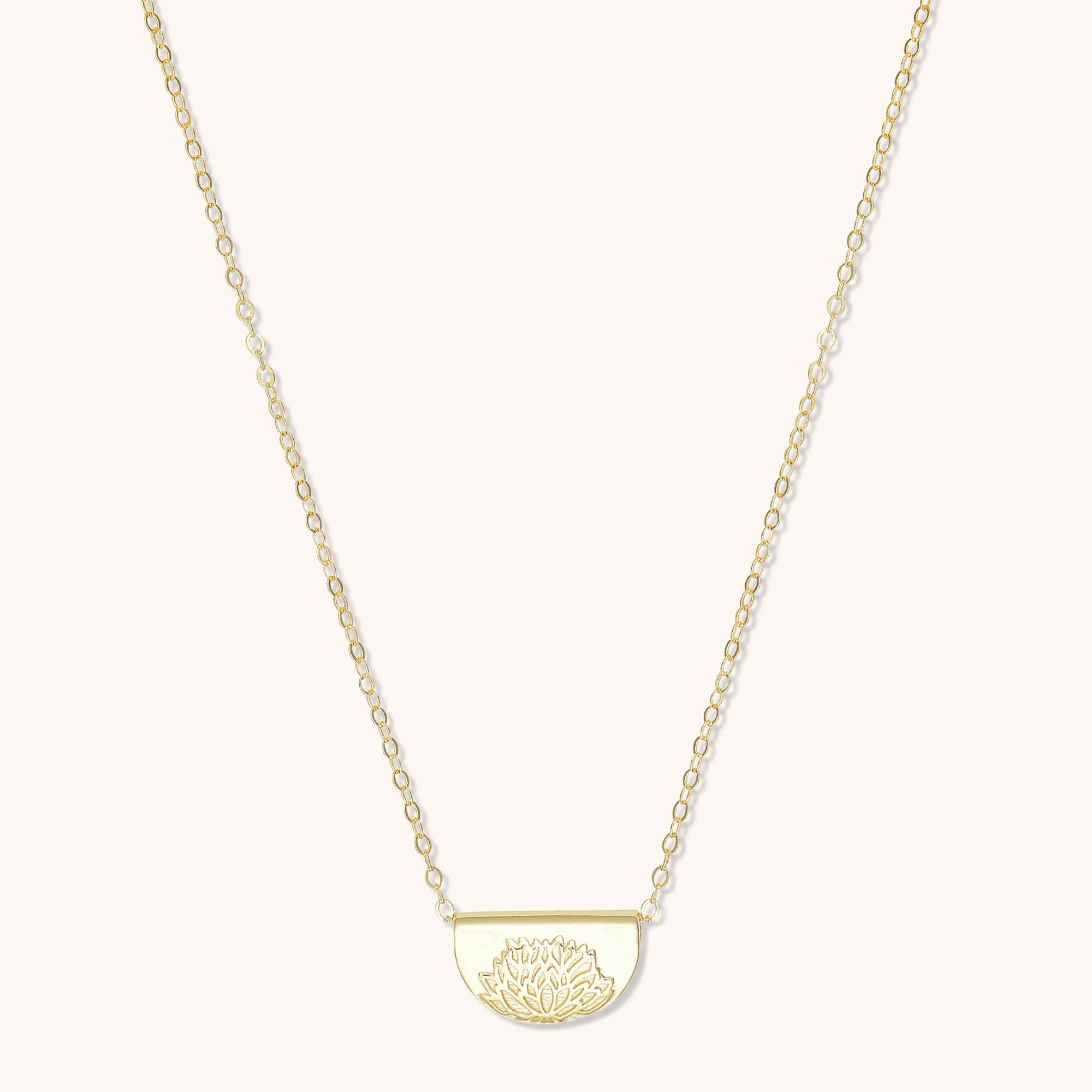 Birth Flower Necklace November (Chrysanthemum) Gold