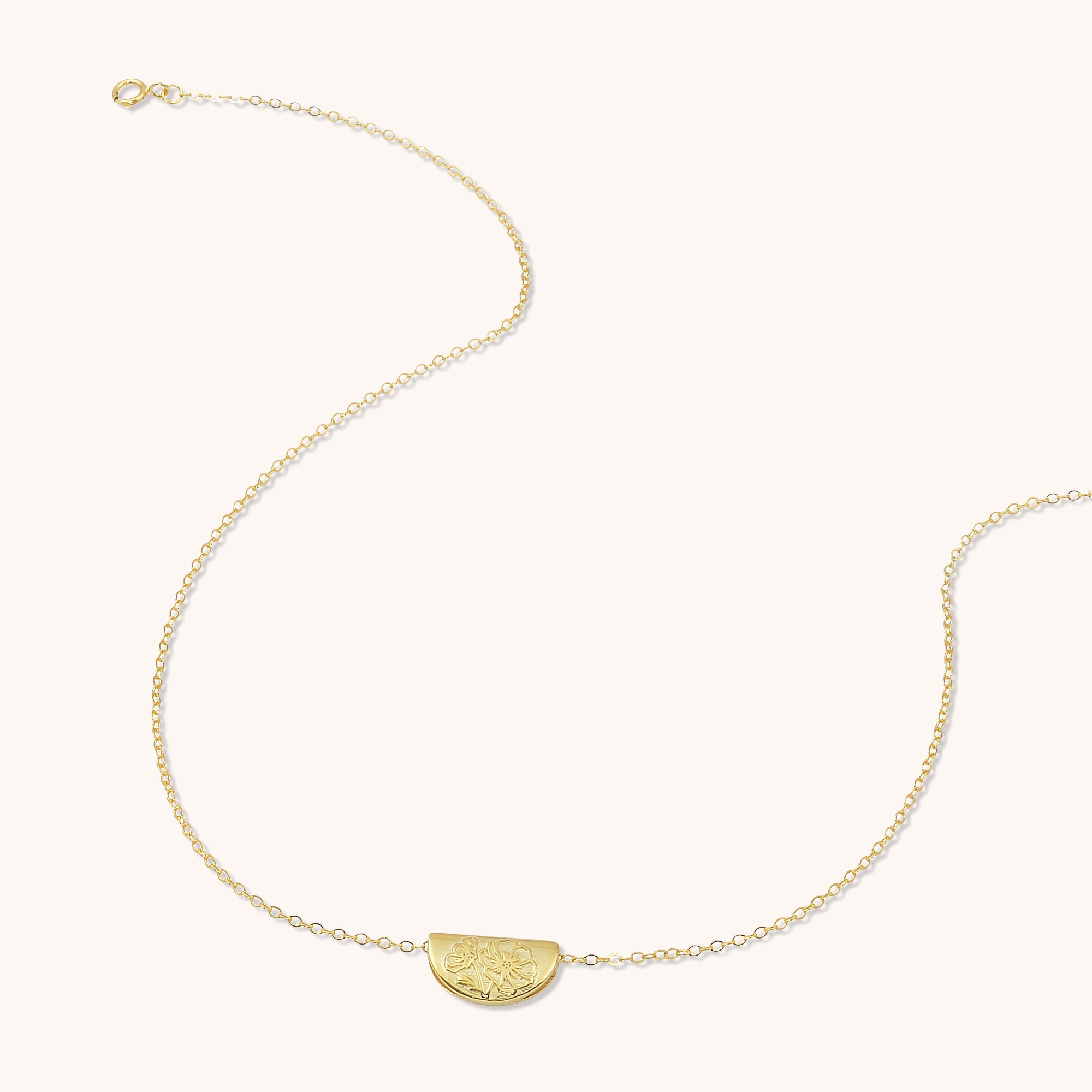 Birth Flower Necklace October (Cosmos) Gold