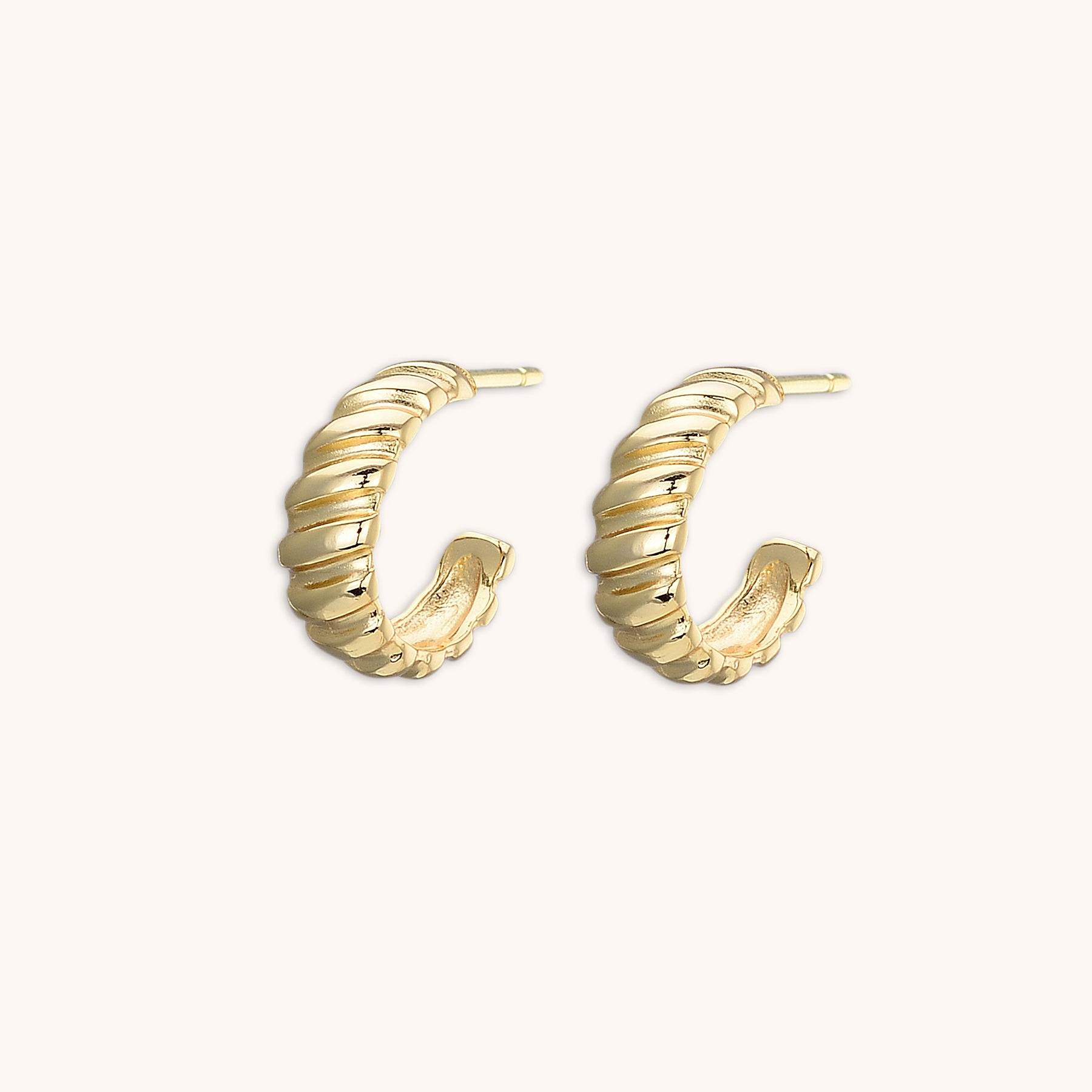 Croissant Huggie Earrings Gold