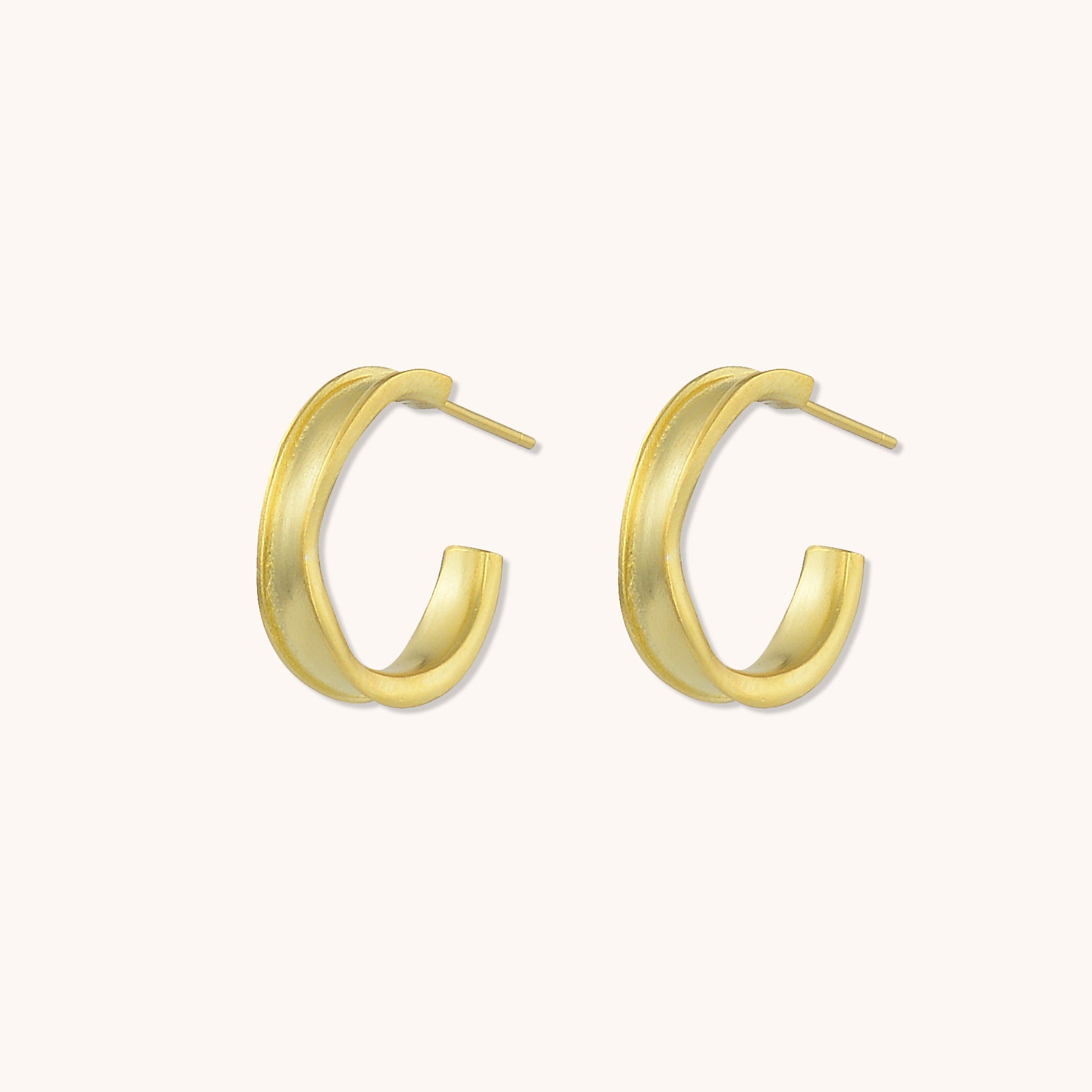 Wave Hoop Earrings Gold