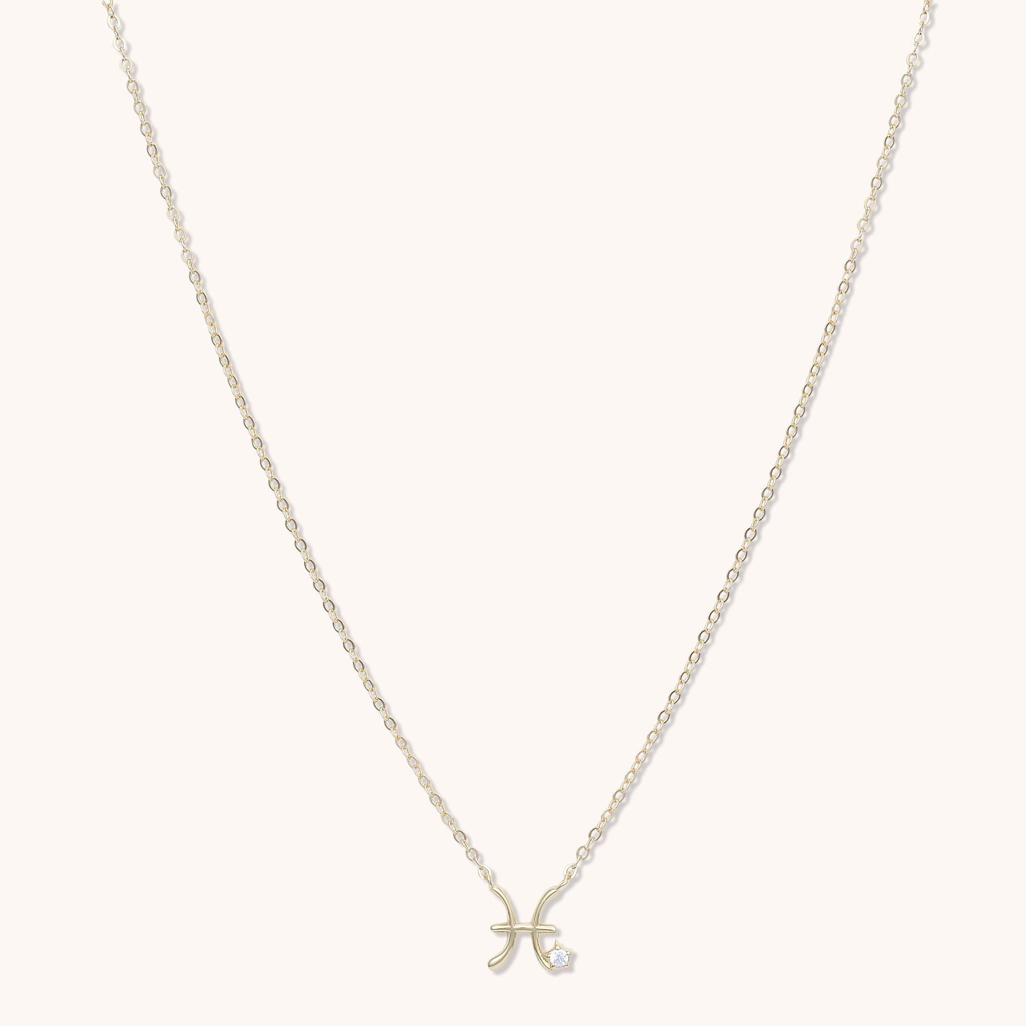 Pisces Star Sign Necklace Rose Gold