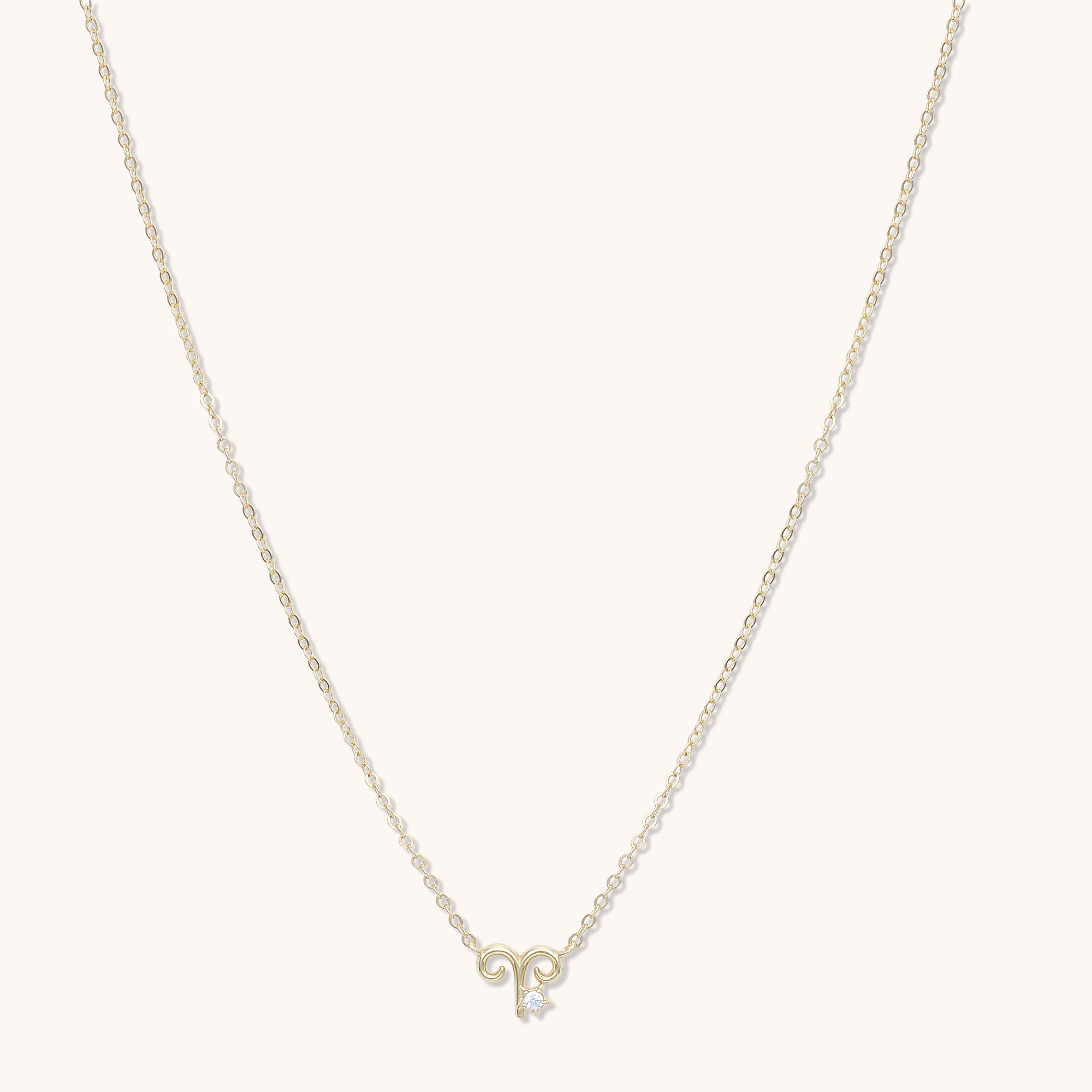 Aries Star Sign Necklace Gold