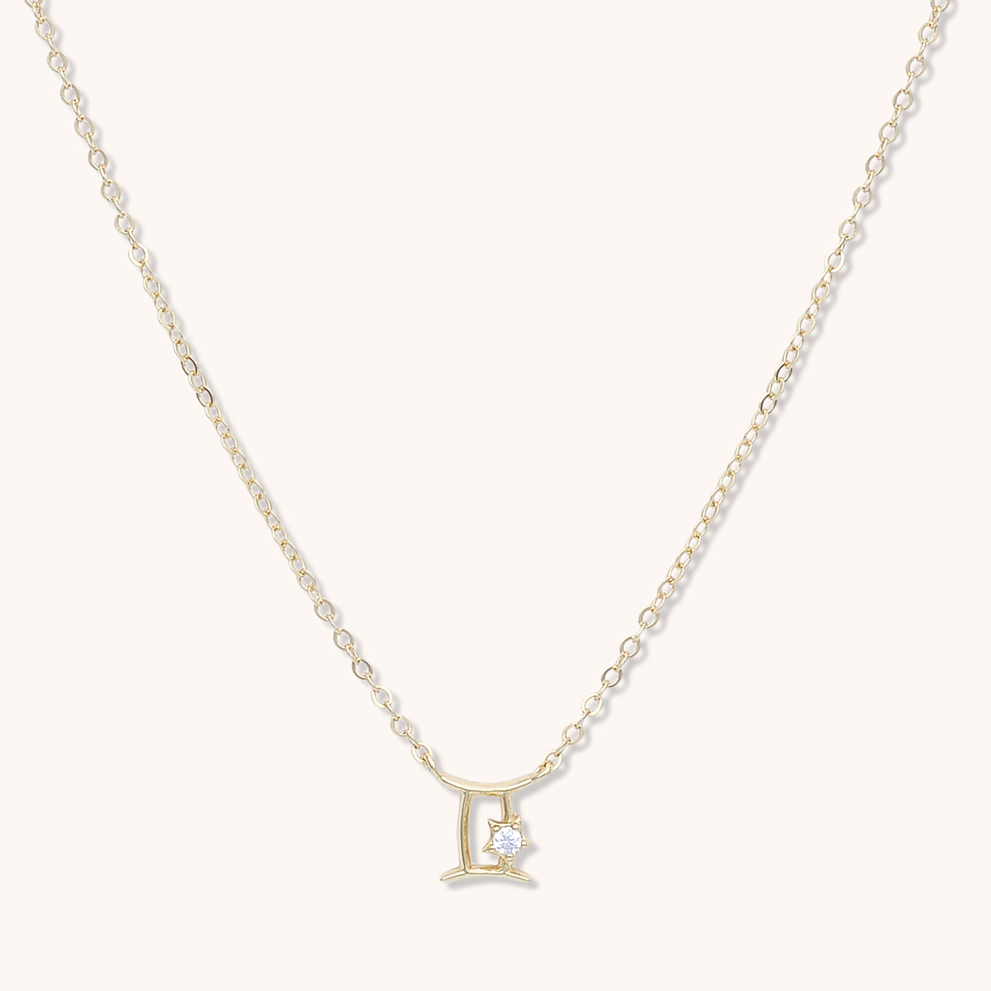 Gemini Star Sign Necklace Gold