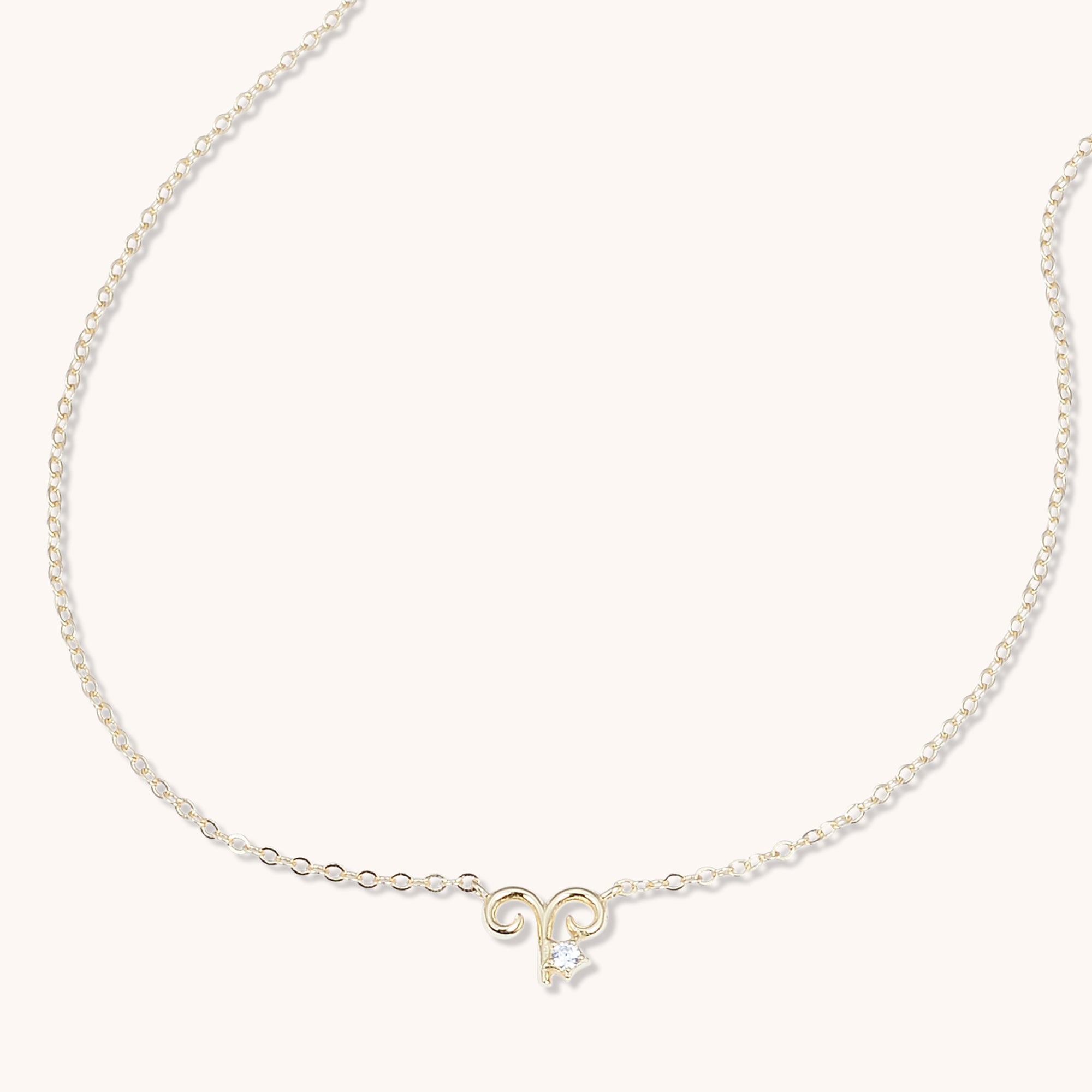 Aries Star Sign Necklace Gold