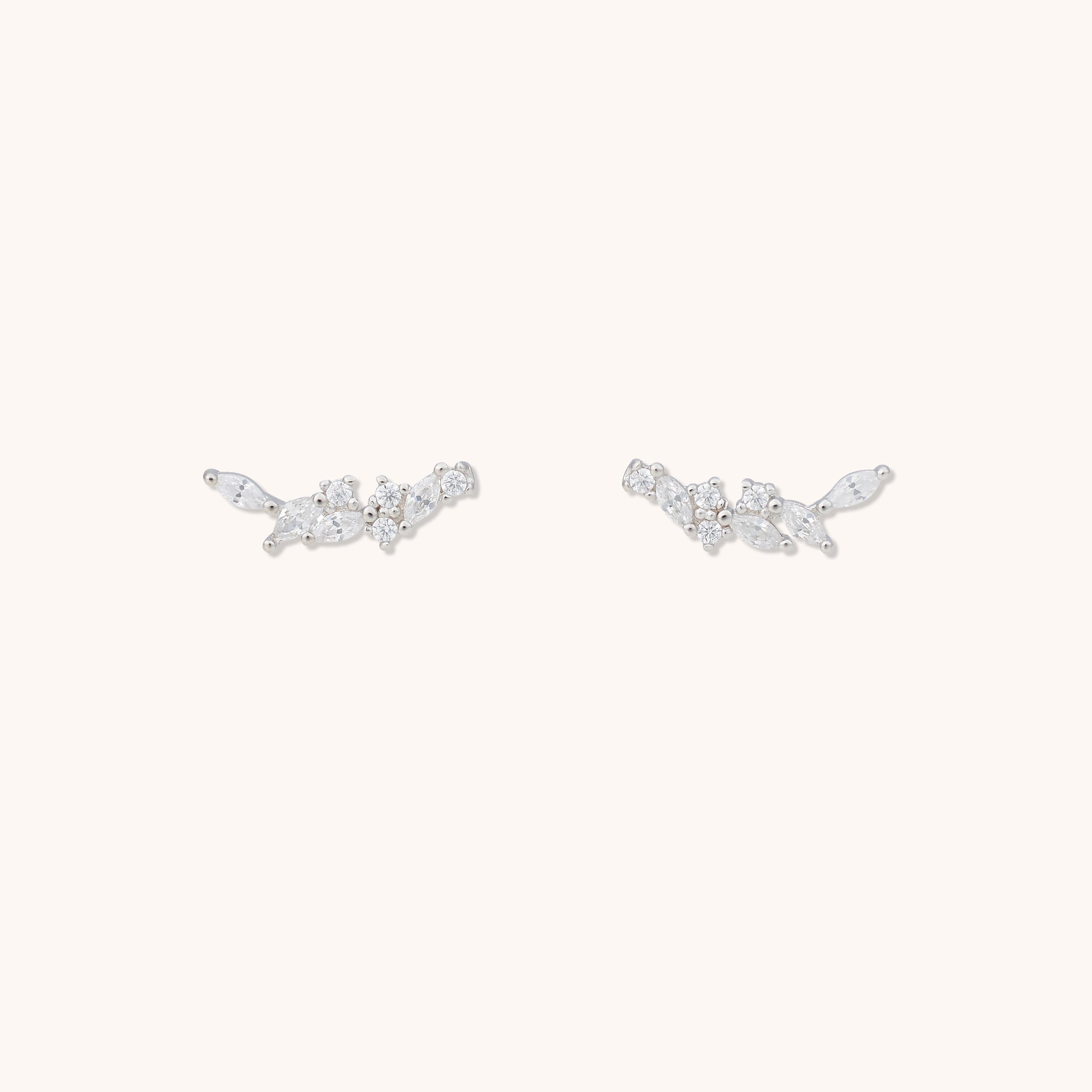 Comet Marquise Sapphire Earrings Silver