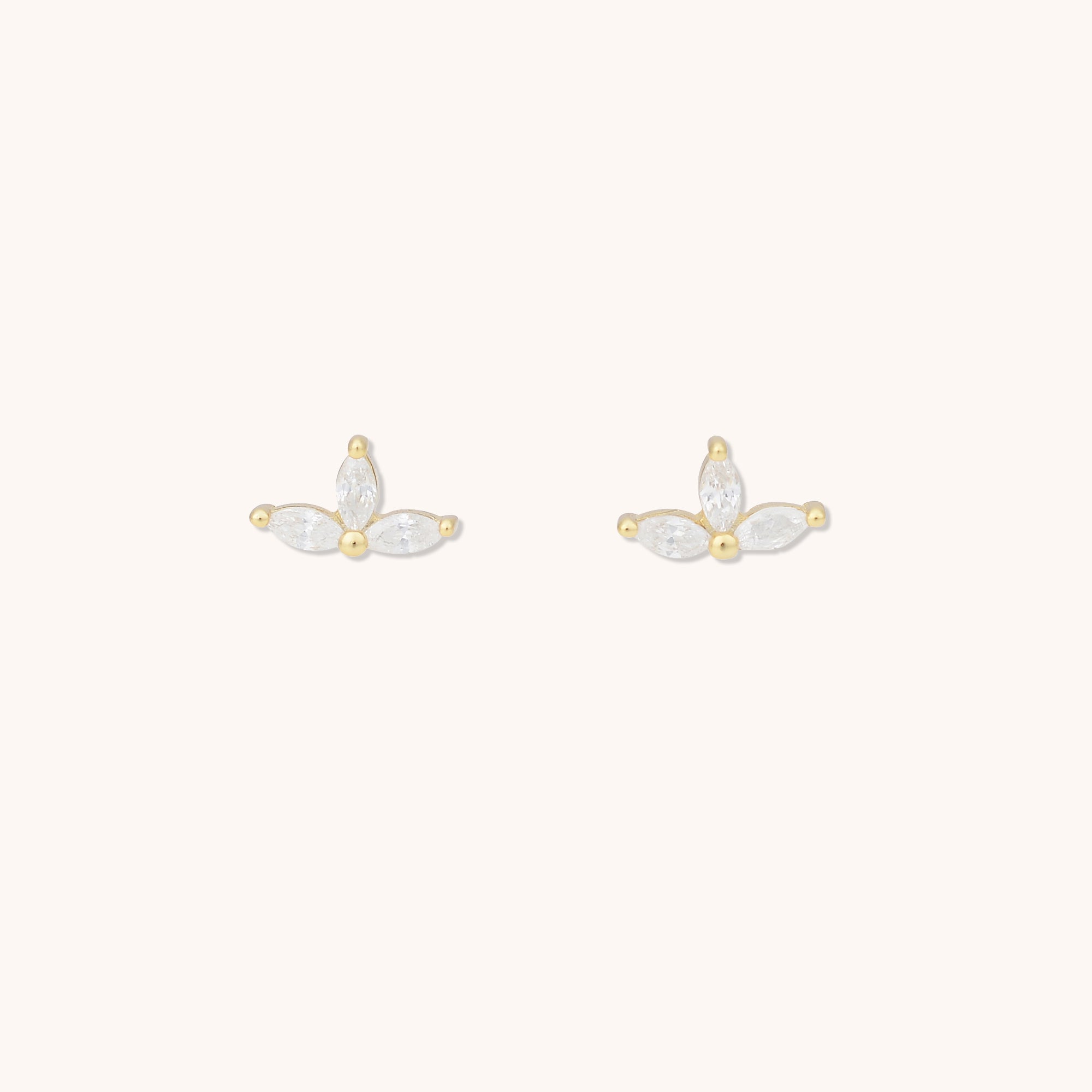 Oasis Lotus Sapphire Earrings Gold