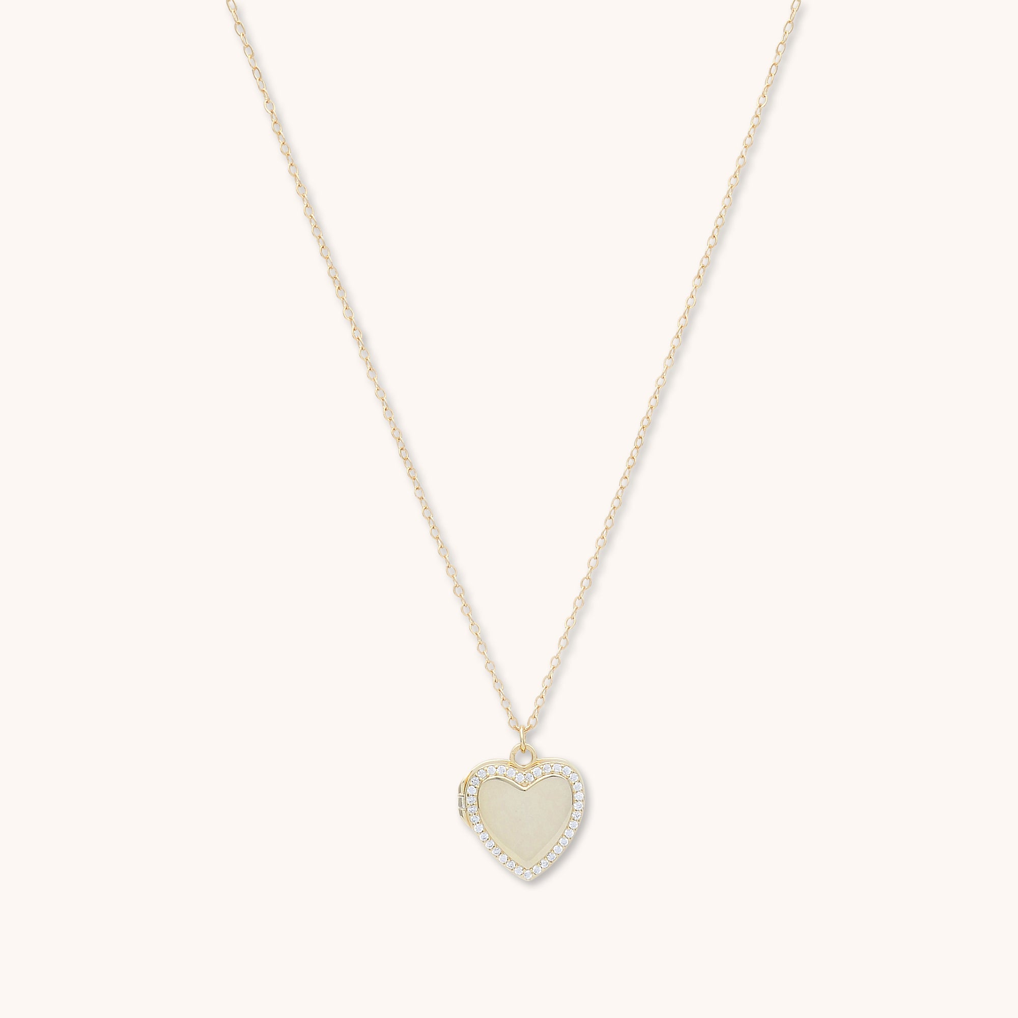 Love Heart Locket Necklace Gold