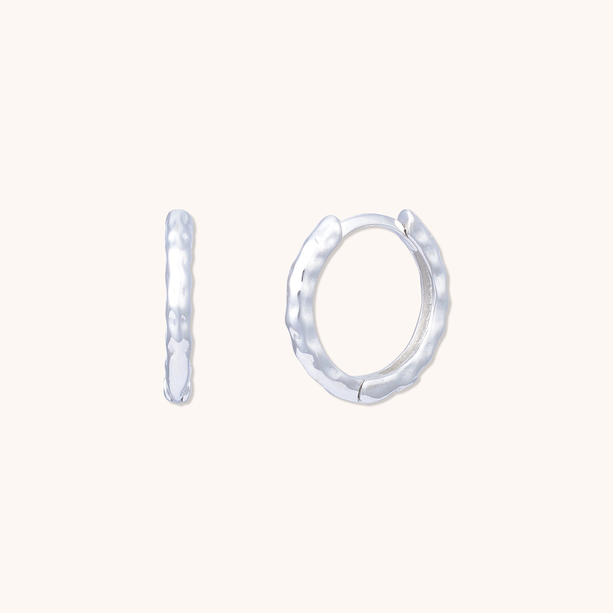 Molten Huggie Hoop Earrings Silver