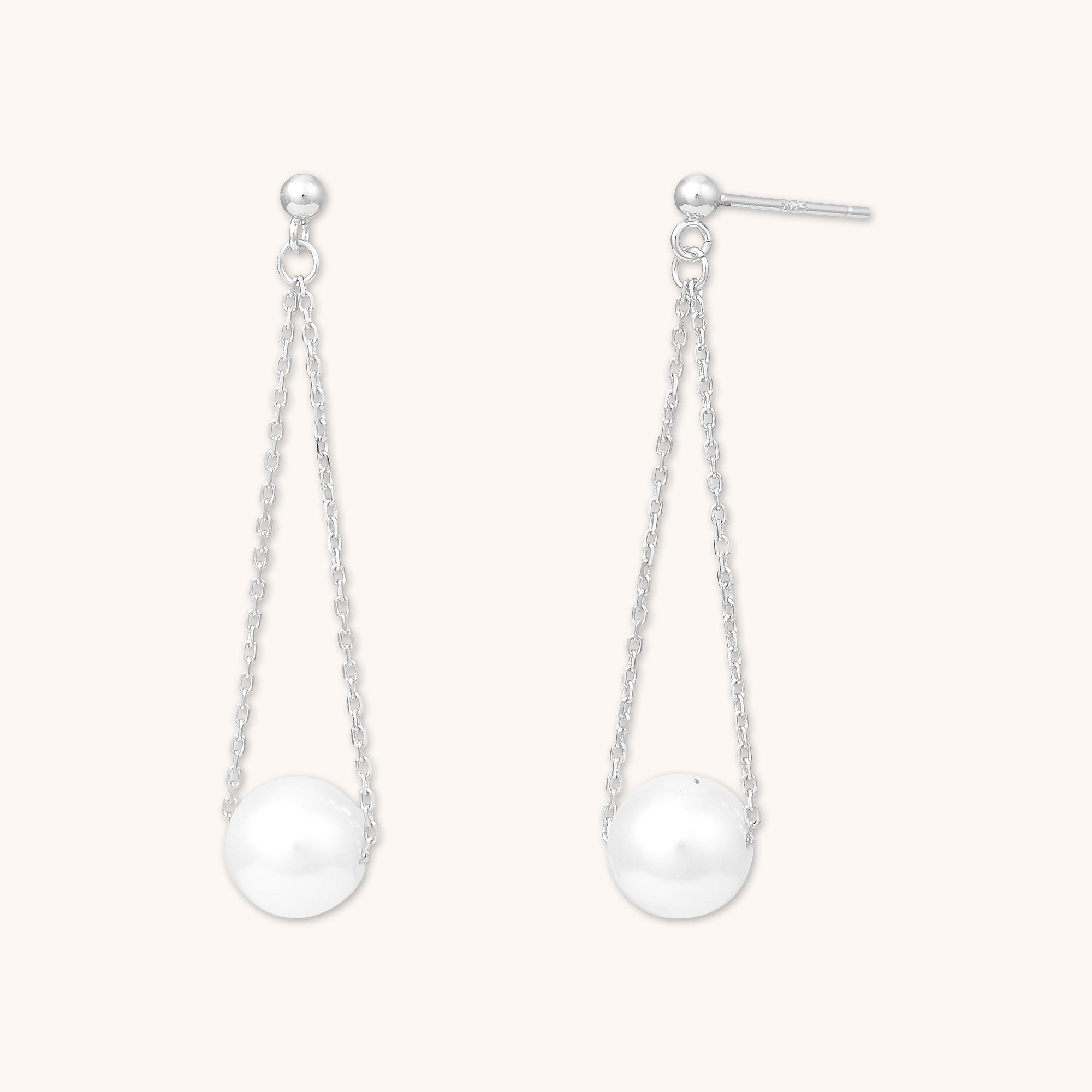 Odyssey Pearl Drop Earrings Silver