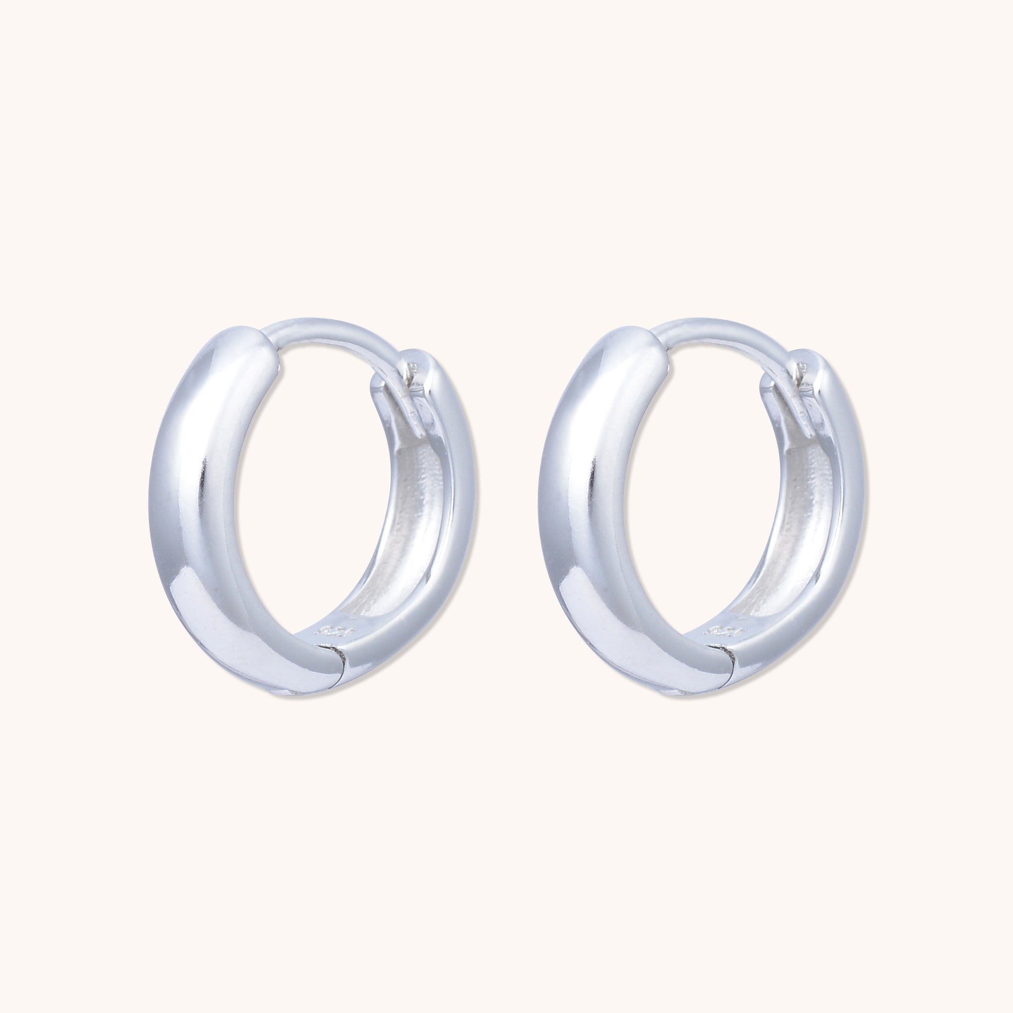 Classic Huggie Earrings Silver