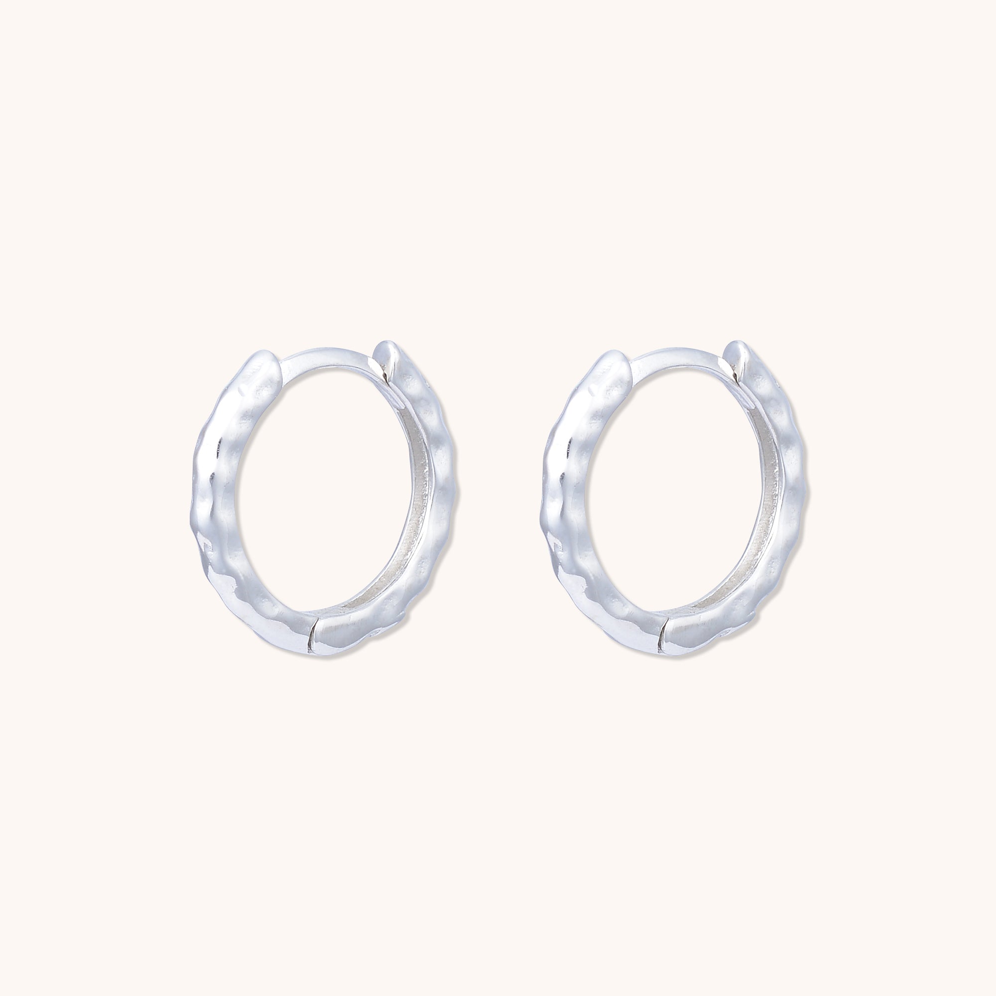 Molten Huggie Hoop Earrings Silver