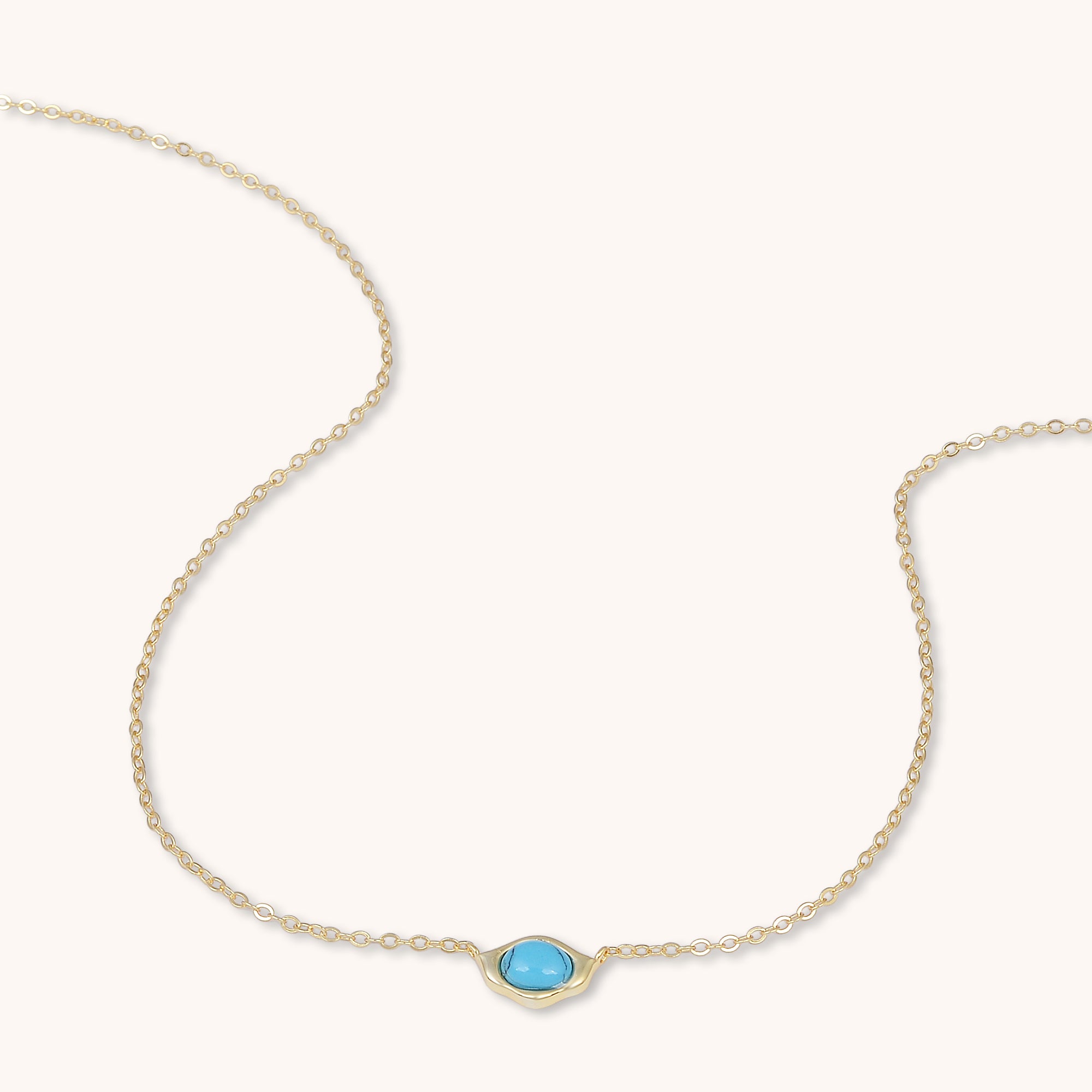 Turquoise Eye Necklace Gold