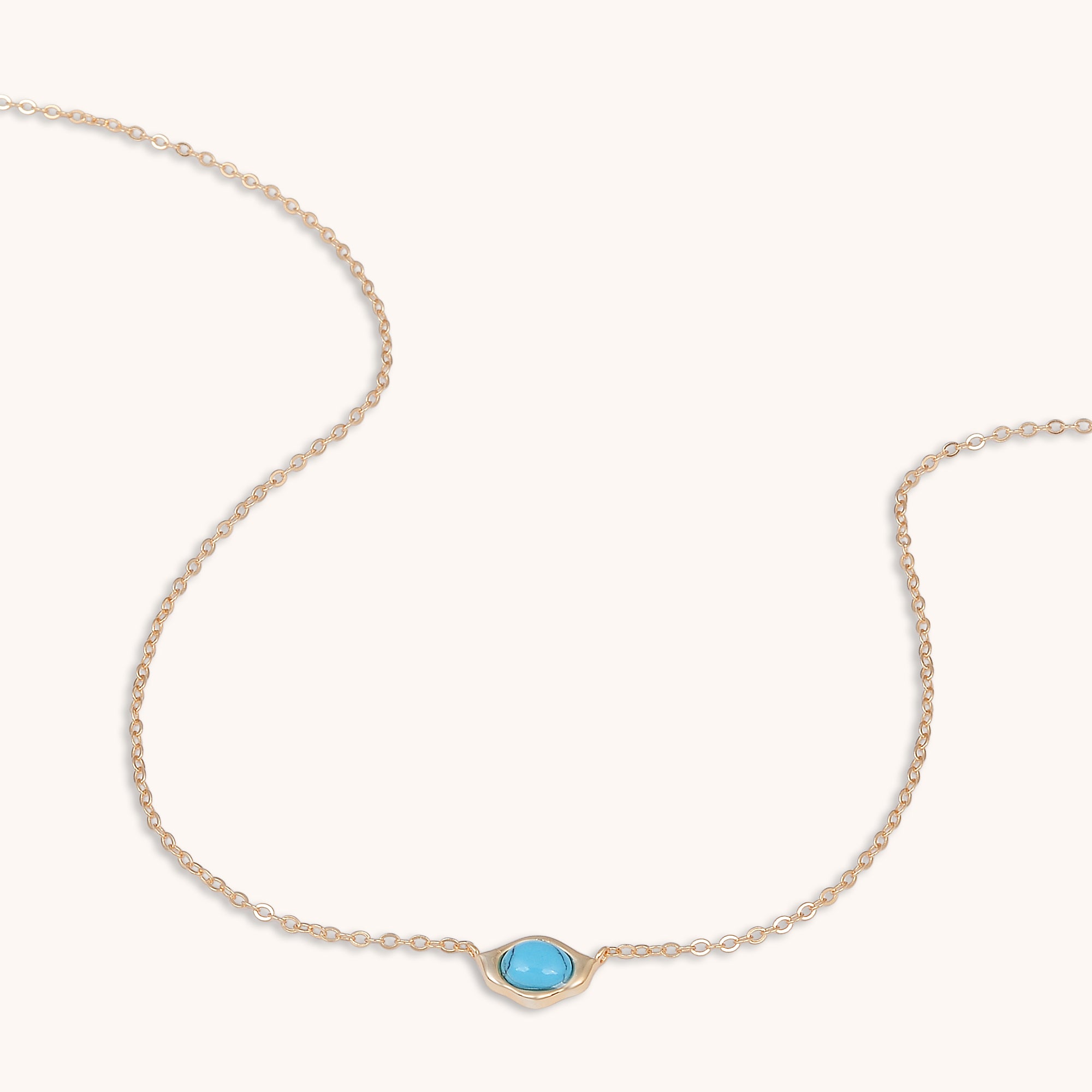 Turquoise Eye Necklace Rose Gold