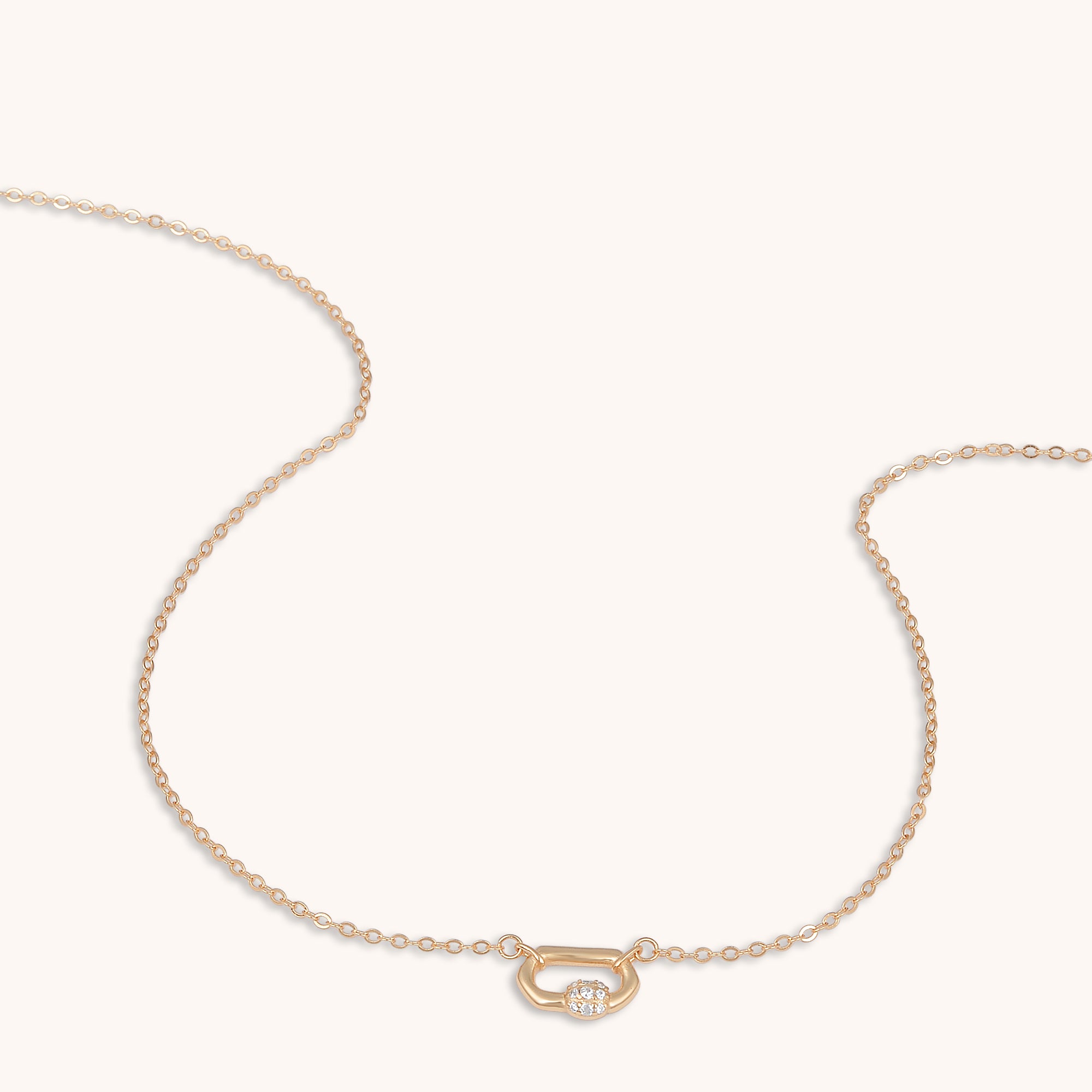 Solitude Bond Sapphire Necklace Rose Gold