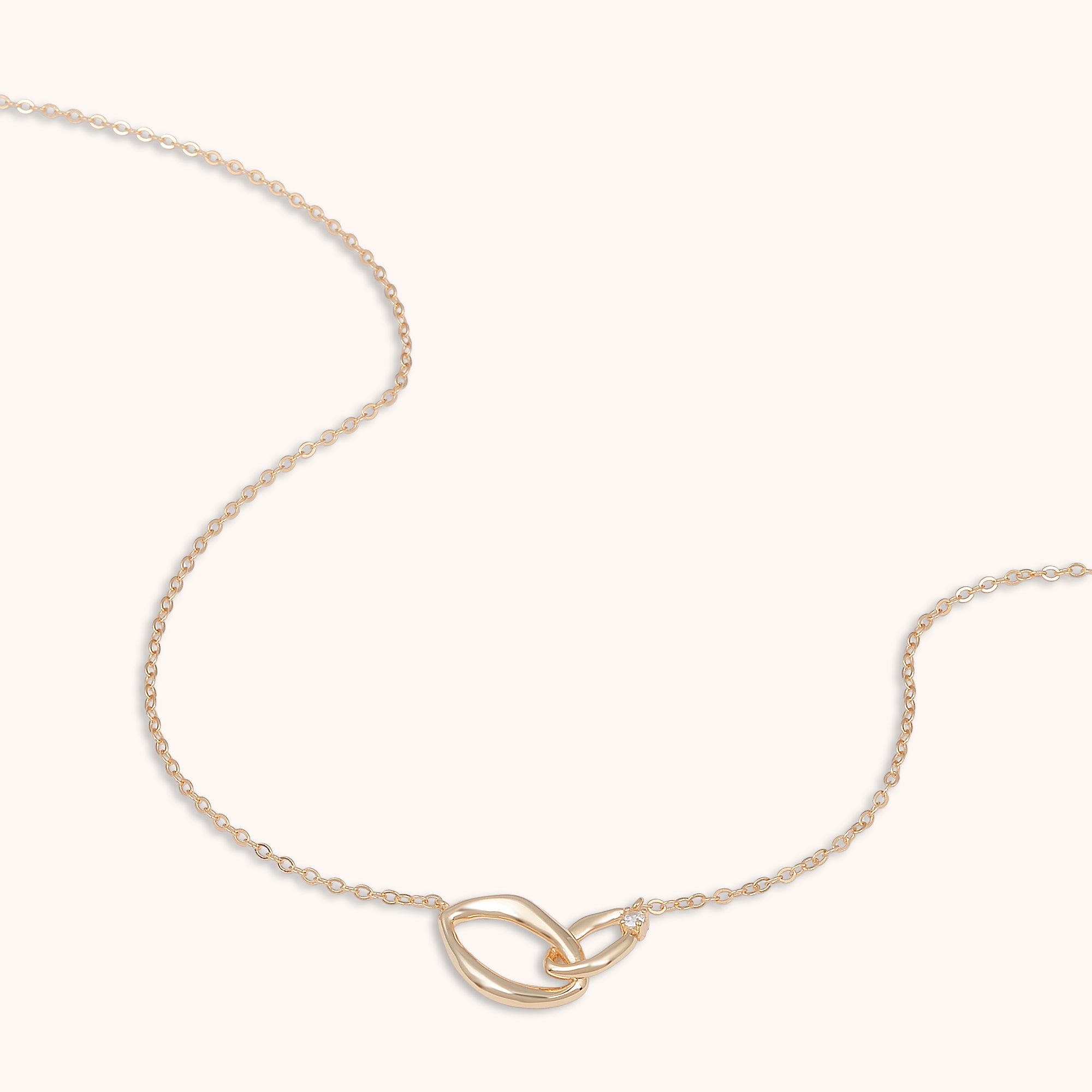 Infinity Bond Sapphire Necklace Rose Gold