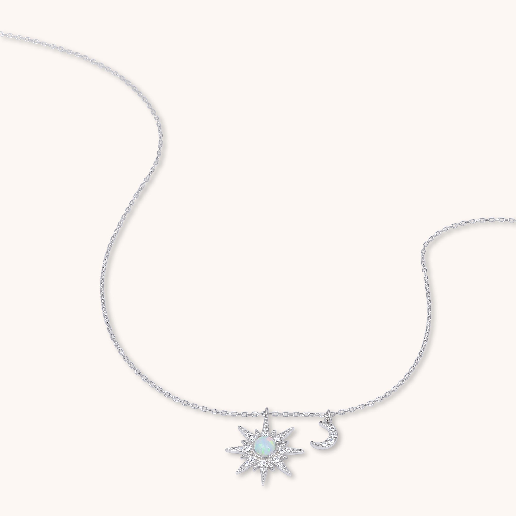 Constellation Opal Necklace Silver