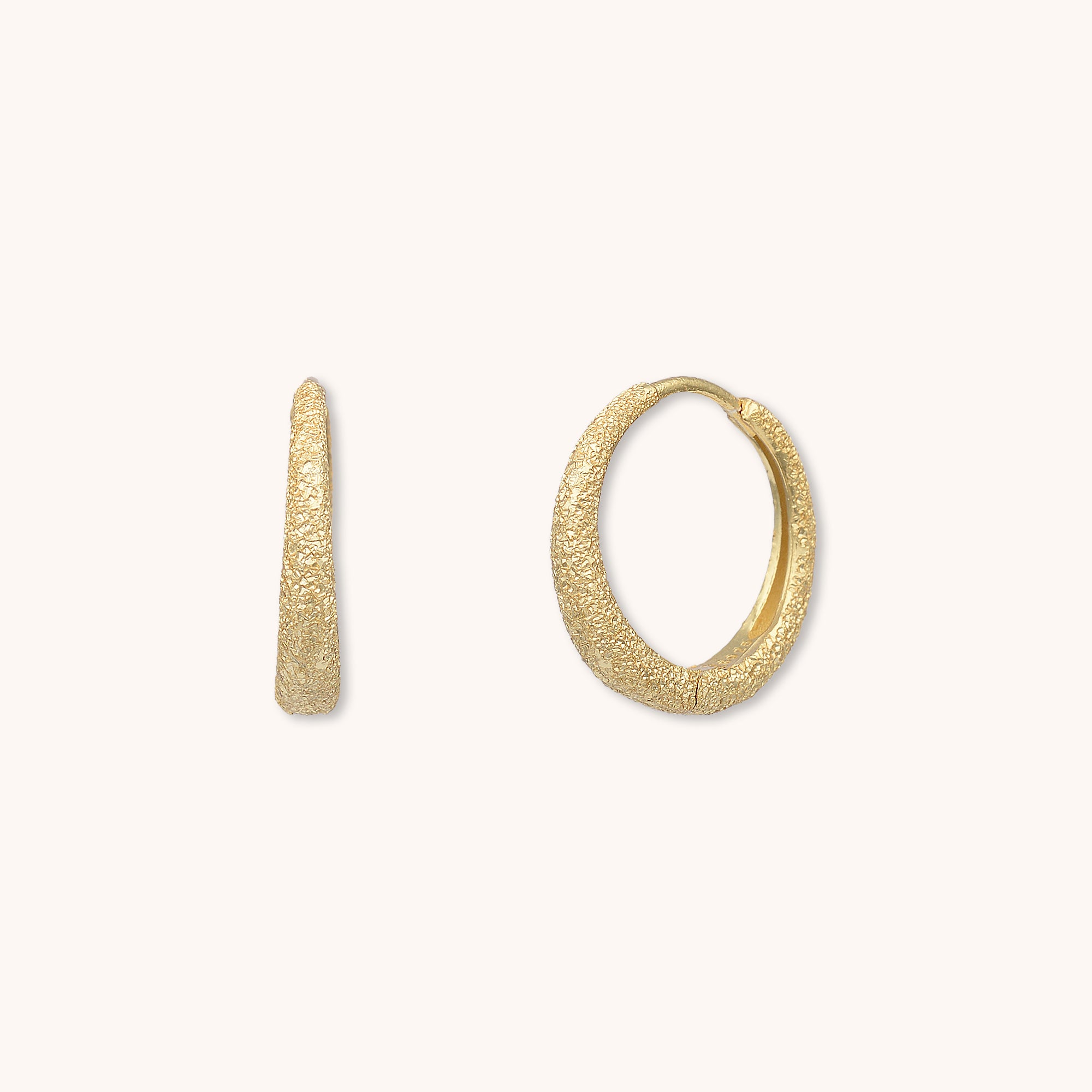 Azura Hammered Huggie Hoop Earrings Gold