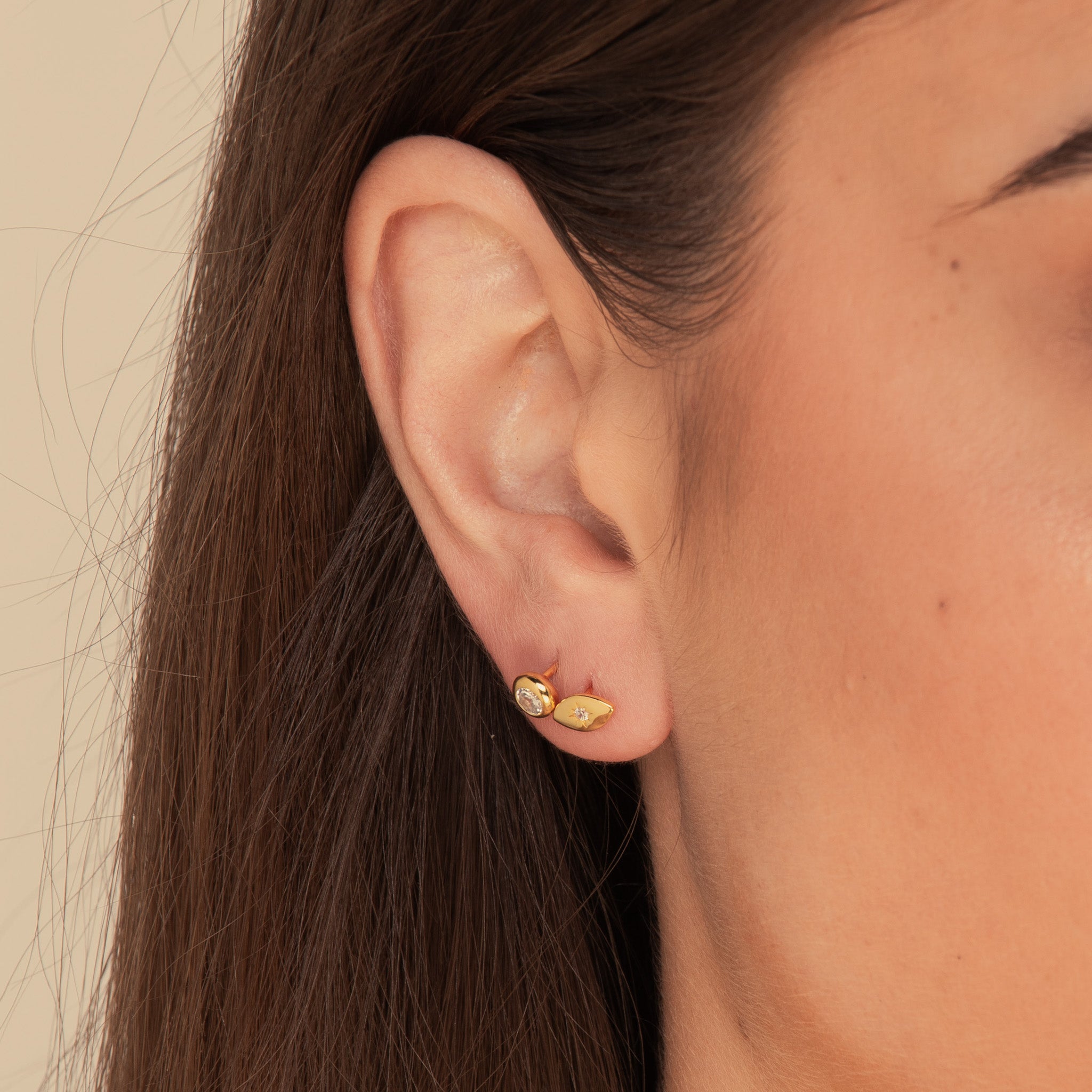 Evil Eye Stud Earrings Gold