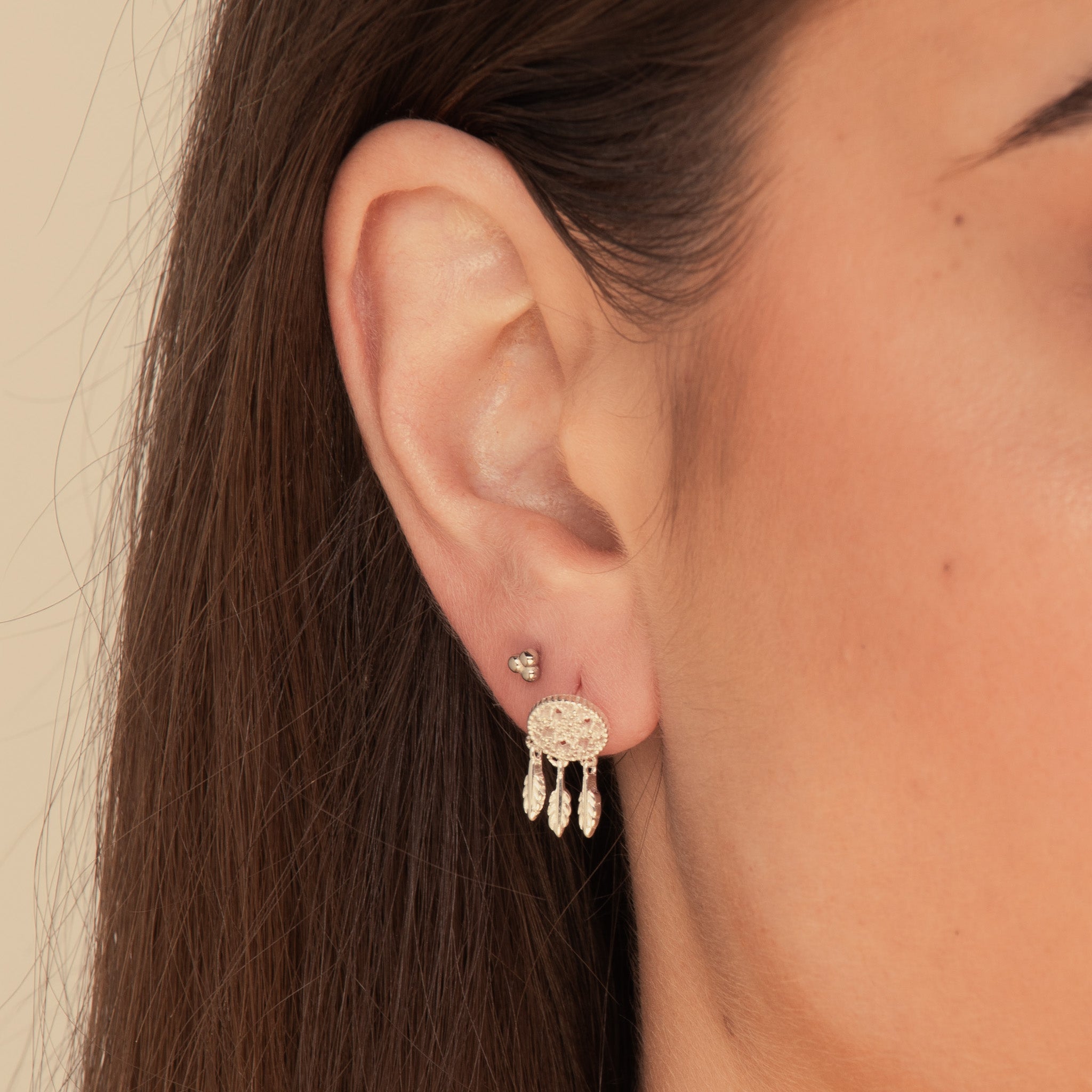 Dreamcatcher Stud Earrings Silver